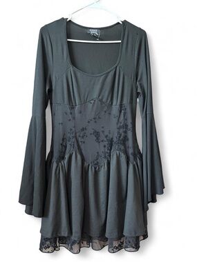 Cosmic Aura Bell Sleeve Goth Dress